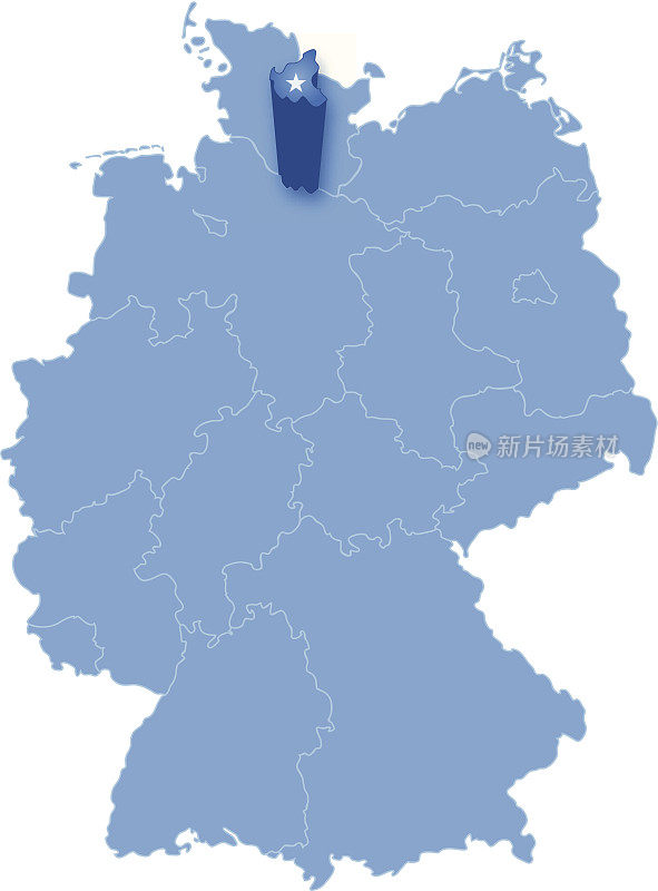 德国地图， 汉堡 （弗赖和汉塞斯塔德汉堡）